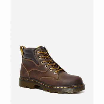 Dr Martens Férfi Kelham Crazy Horse Bőr Munkavédelmi Bakancs Barna